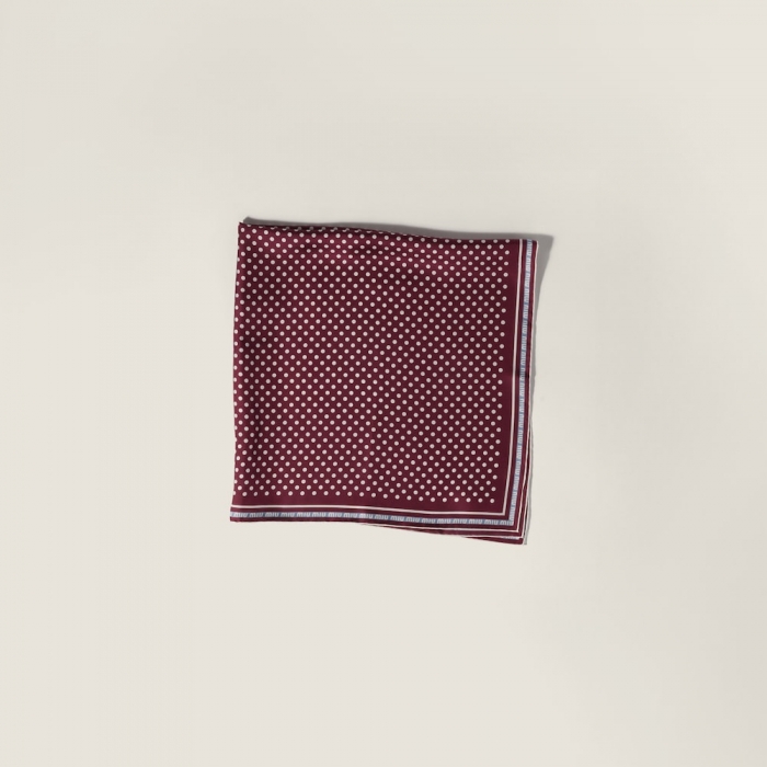 Miu Miu Printed silk scarf - Amaranth Red/Cornflower