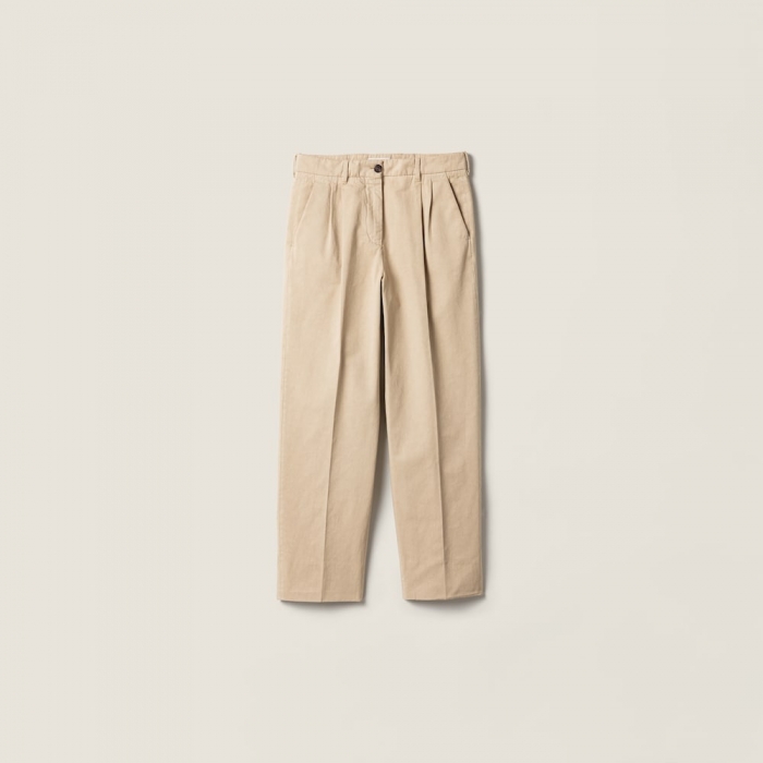 Miu Miu Old gabardine pants Beige