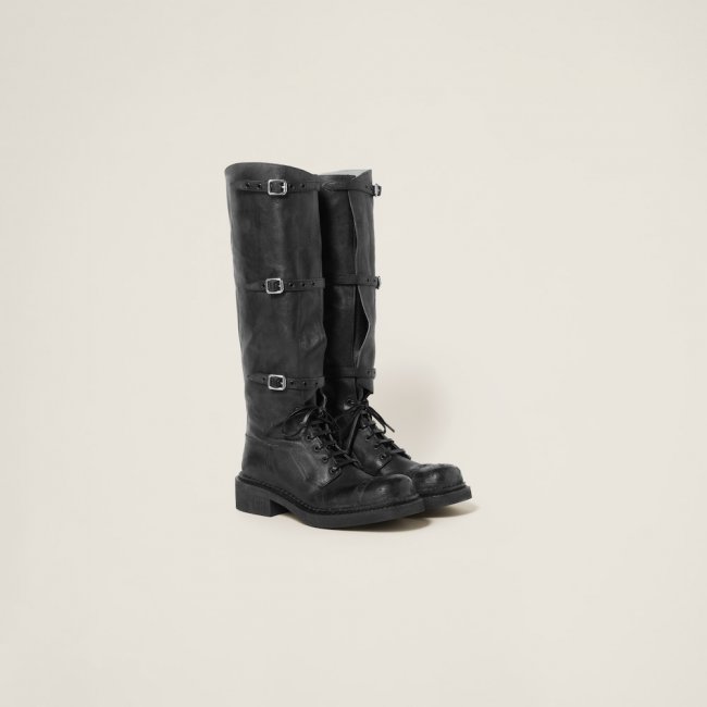 Miu Miu Leather boots Black