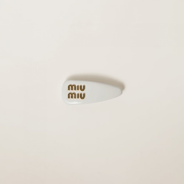 Miu Miu Patent leather hair clip - White