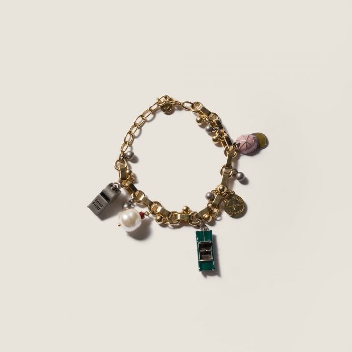 Miu Miu Metal charm bracelet Gold / Multicolor
