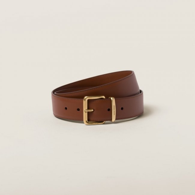 Miu Miu Leather belt - Tobacco