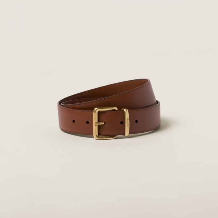 Miu Miu Leather belt - Tobacco
