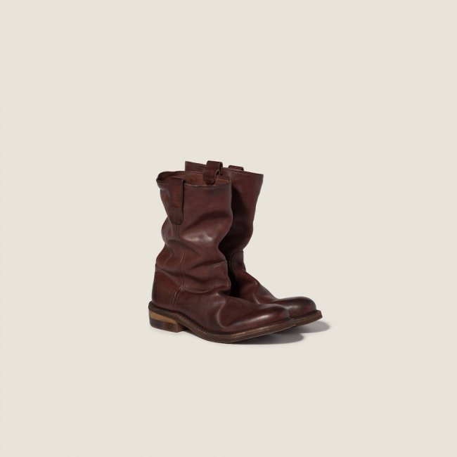 Miu Miu Calf leather booties Coffee
