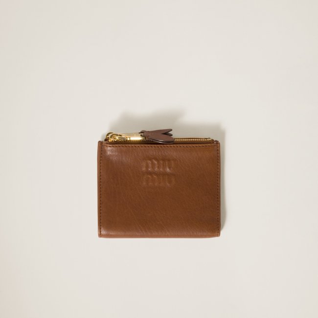Miu Miu Small nappa leather wallet Oak