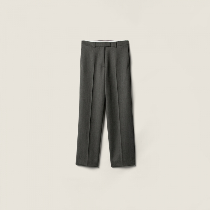 Miu Miu Cover fabric trousers Slate Gray