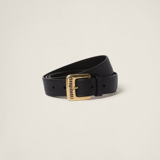 Miu Miu Nappa leather belt - Black