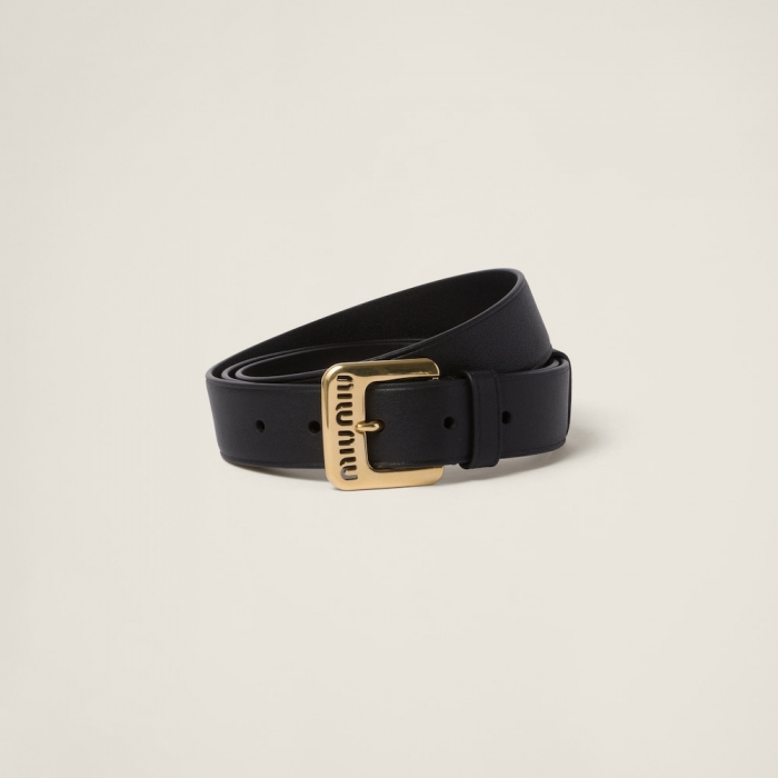 Miu Miu Nappa leather belt - Black