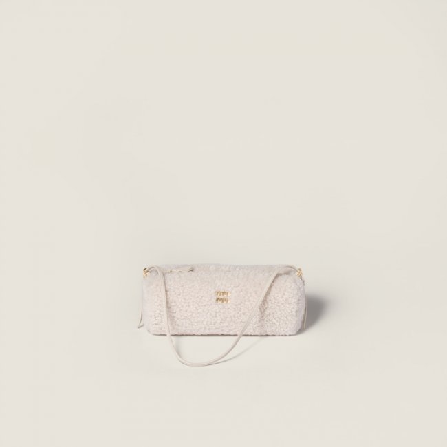 Miu Miu Shearling Pouch - Ivory