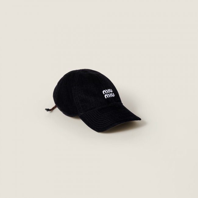 Miu Miu Velvet baseball cap - Black/Tobacco