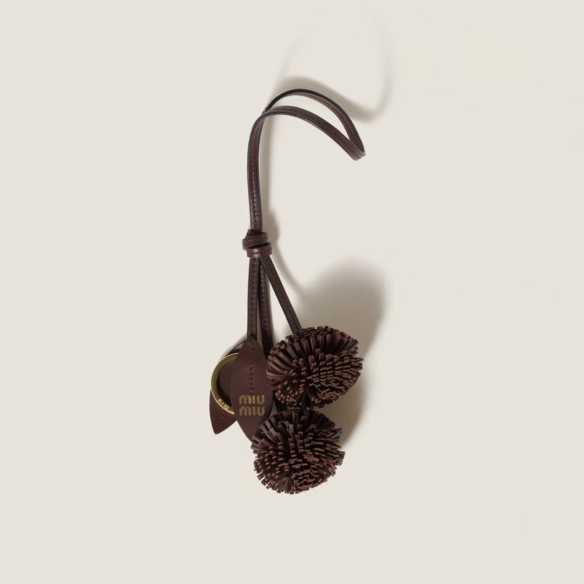 Miu Miu Trick leather keyring - Briarwood