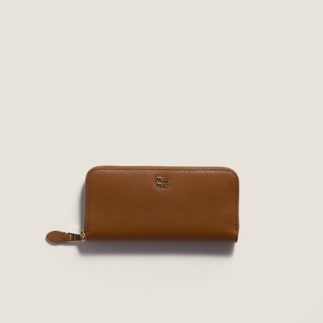 Miu Miu Large leather wallet Cognac