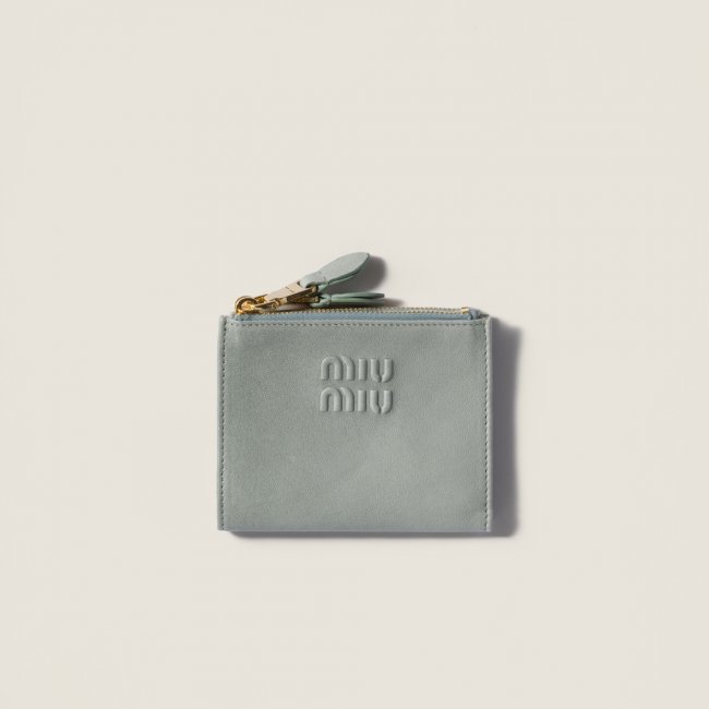 Miu Miu Small nappa leather wallet Powder Blue