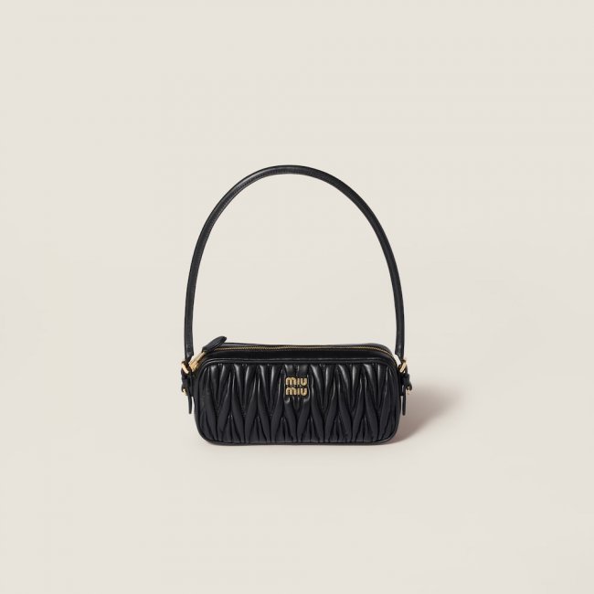 Miu Miu Matelassé nappa leather pouch - Black