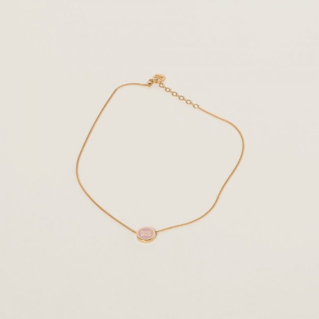 Miu Miu Metal necklace Orchid Pink