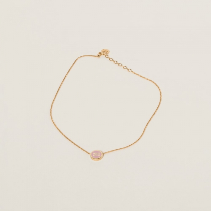 Miu Miu Metal necklace Orchid Pink