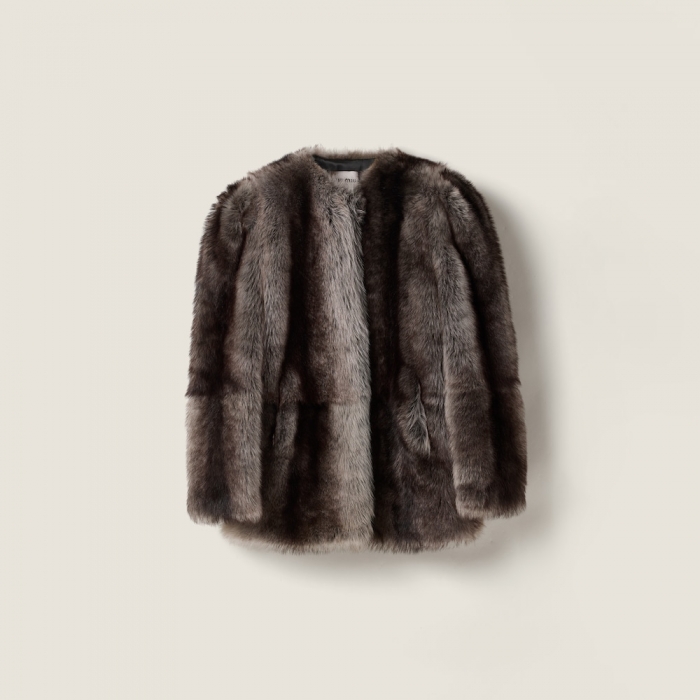 Miu Miu Shearling fur jacket Black
