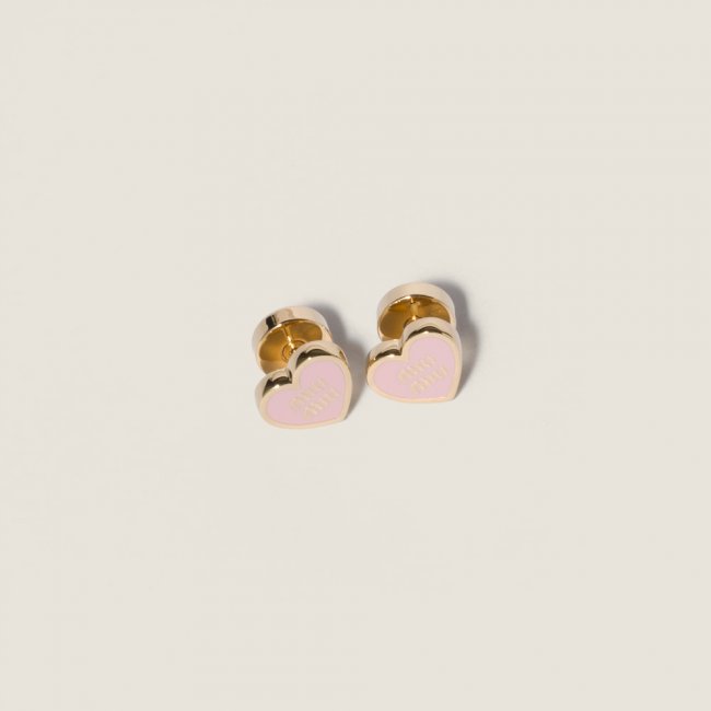 Miu Miu Metal earrings Gold / Alabaster Pink