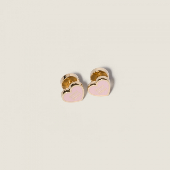 Miu Miu Metal earrings Gold / Alabaster Pink