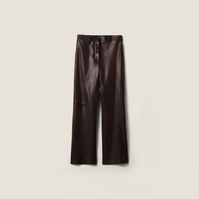 Miu Miu Leather pants Dark Brown