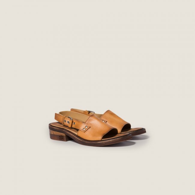 Miu Miu Leather sandals Light Tan
