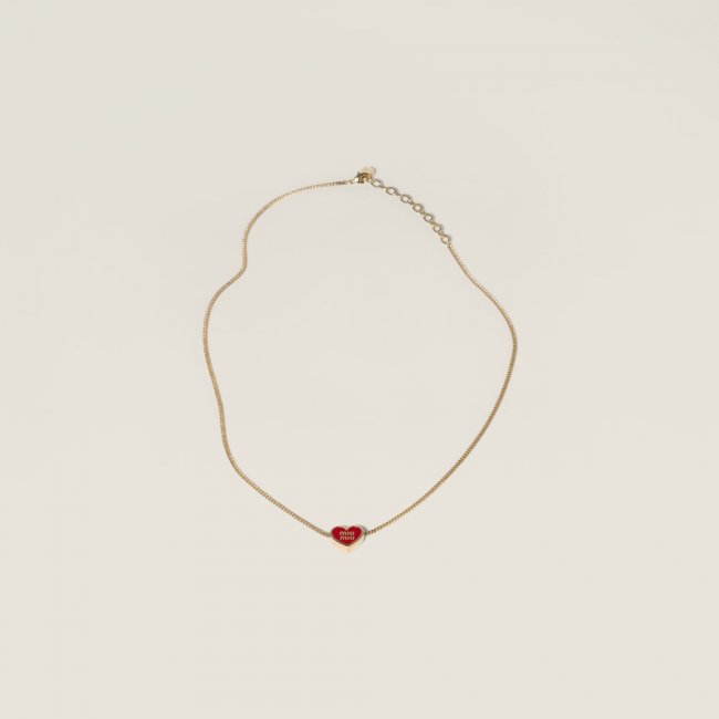 Miu Miu Metal necklace Gold / Red