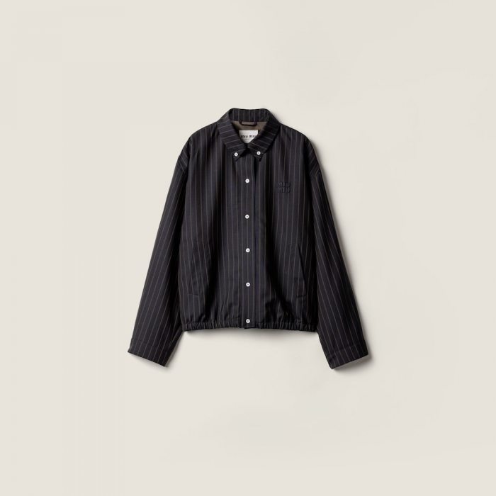 Miu Miu Pinstriped blouson jacket Navy