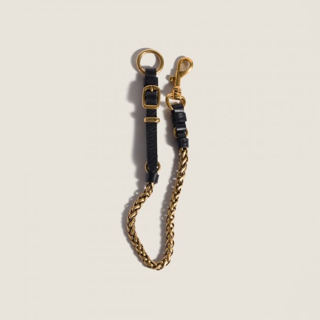 Miu Miu Metal and leather key ring trick - Black