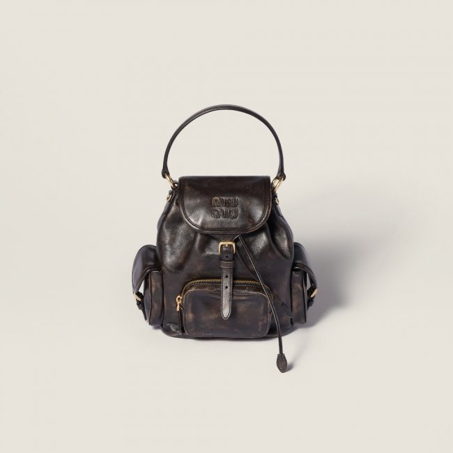 Miu Miu Leather backpack Coffee