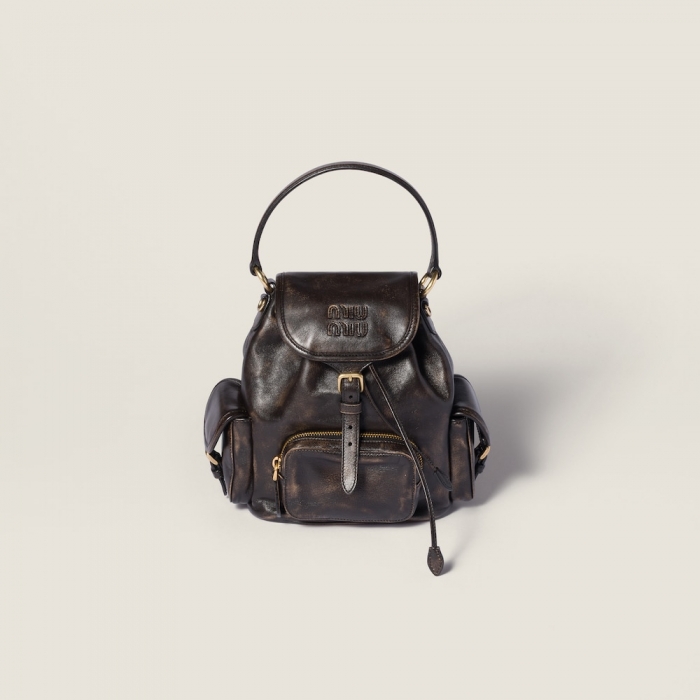 Miu Miu Leather backpack Coffee