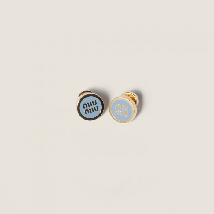 Miu Miu Enameled metal earrings Light Blue