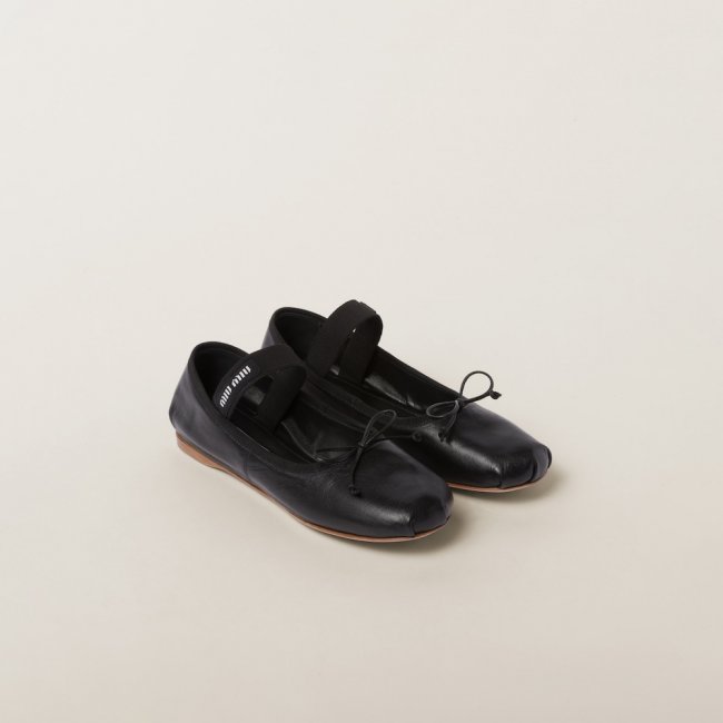 Miu Miu Leather ballerinas Black