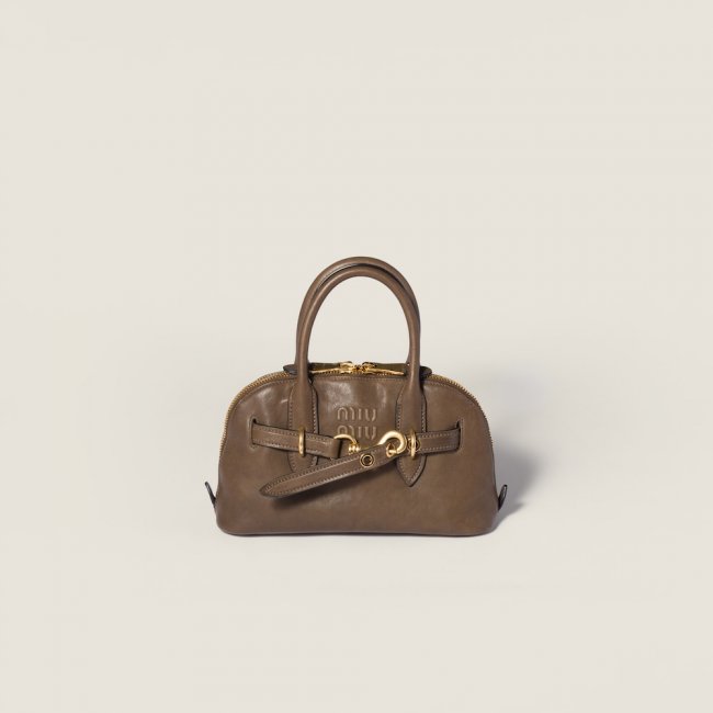 Miu Miu Aventure nappa leather top-handle bag Tundra