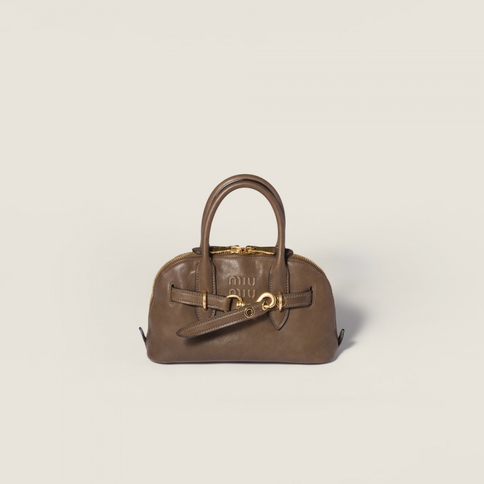 Miu Miu Aventure nappa leather top-handle bag Tundra
