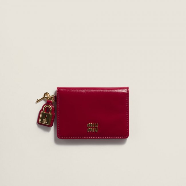 Miu Miu Leather card holder Ruby Red