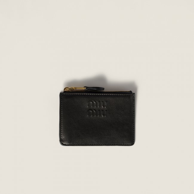 Miu Miu Nappa leather card holder Black