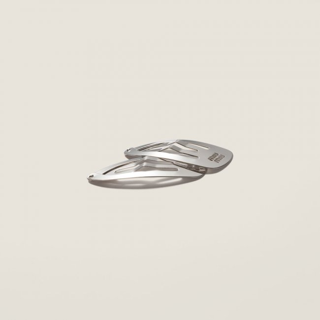 Miu Miu Metal hair clips - Steel Gray