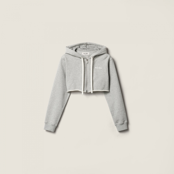 Miu Miu Cropped hoodie jacket Grey