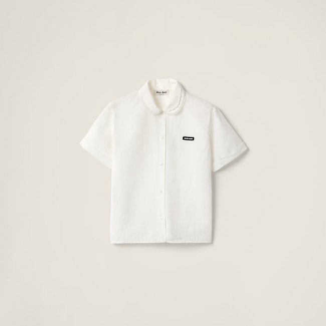 Miu Miu Slubbed poplin shirt White