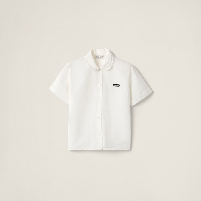 Miu Miu Slubbed poplin shirt White