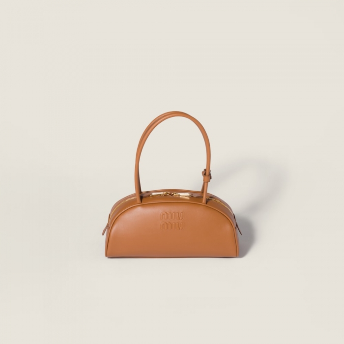 Miu Miu Beau leather bag Cognac