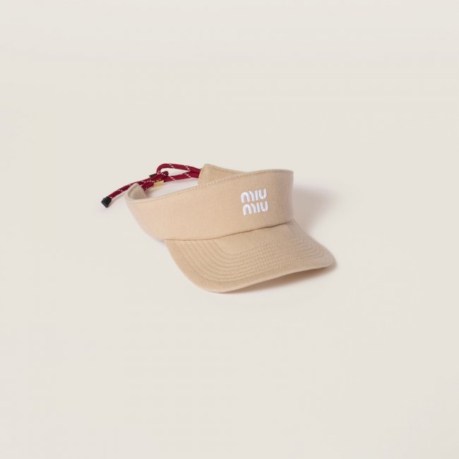 Miu Miu Denim visor - Beige/Amaranth