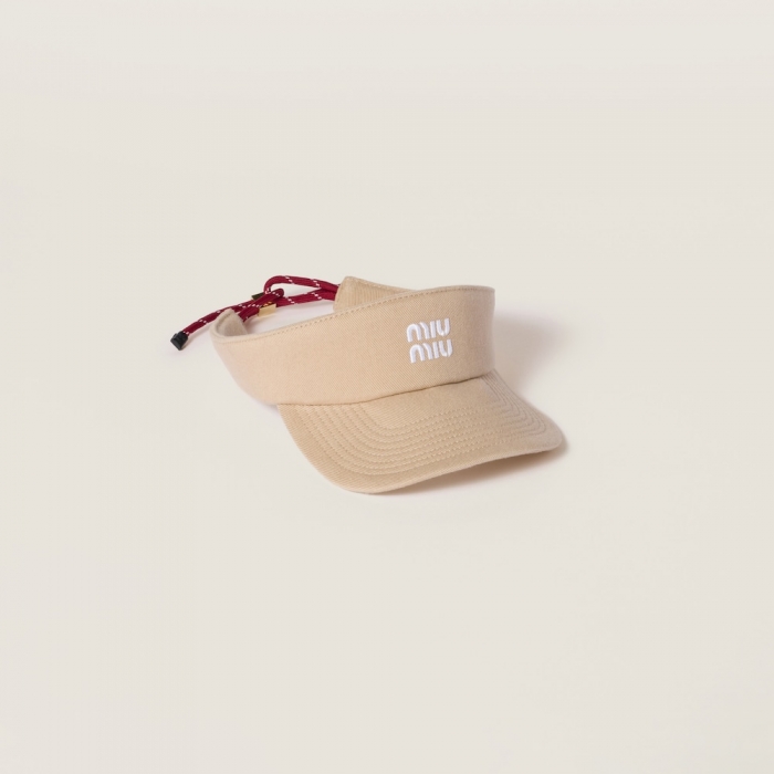 Miu Miu Denim visor - Beige/Amaranth
