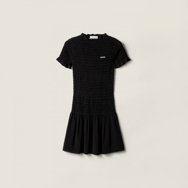 Miu Miu Georgette mini-dress Black