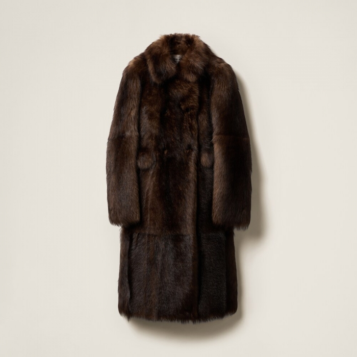 Miu Miu Shearling coat Mahoghany