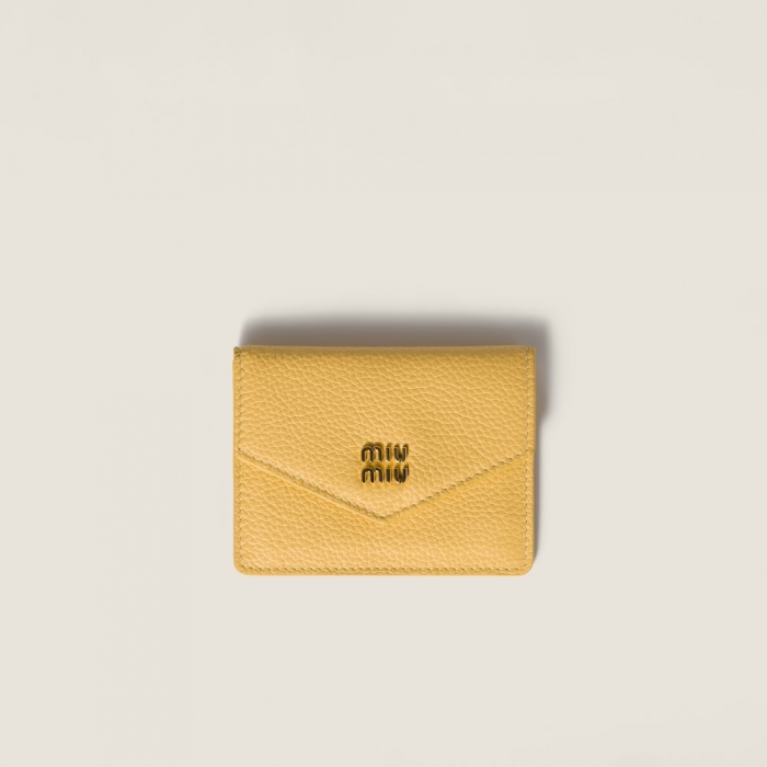 Miu Miu Leather card holder Yellow