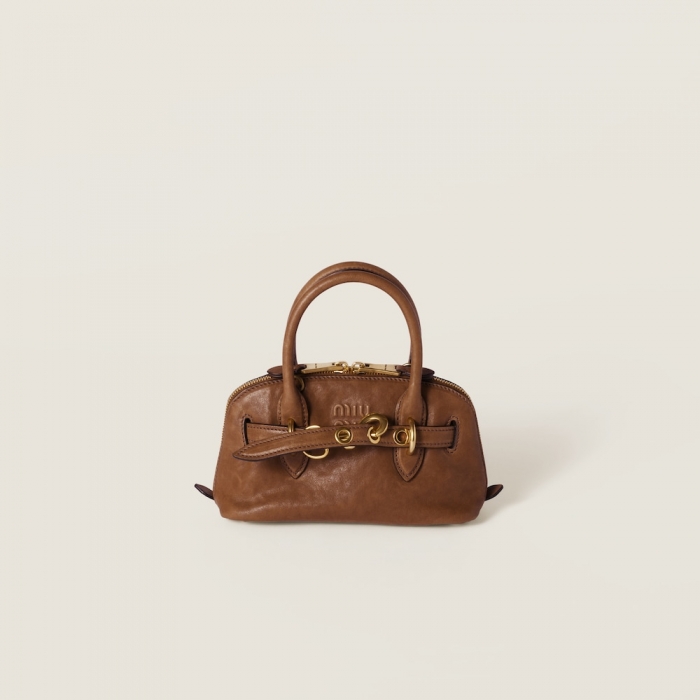 Miu Miu Aventure mini nappa leather bag Oak
