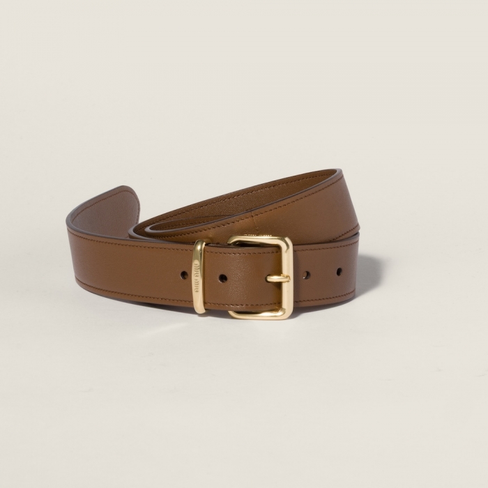 Miu Miu Nappa leather belt - Oak