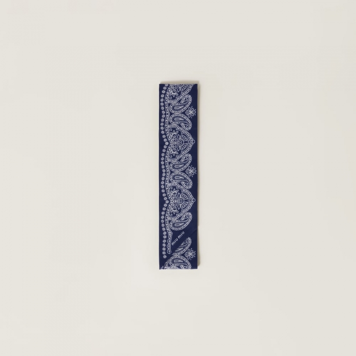 Miu Miu Printed poplin scarf - Navy