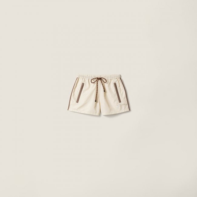 Miu Miu Technical fabric shorts Vanilla